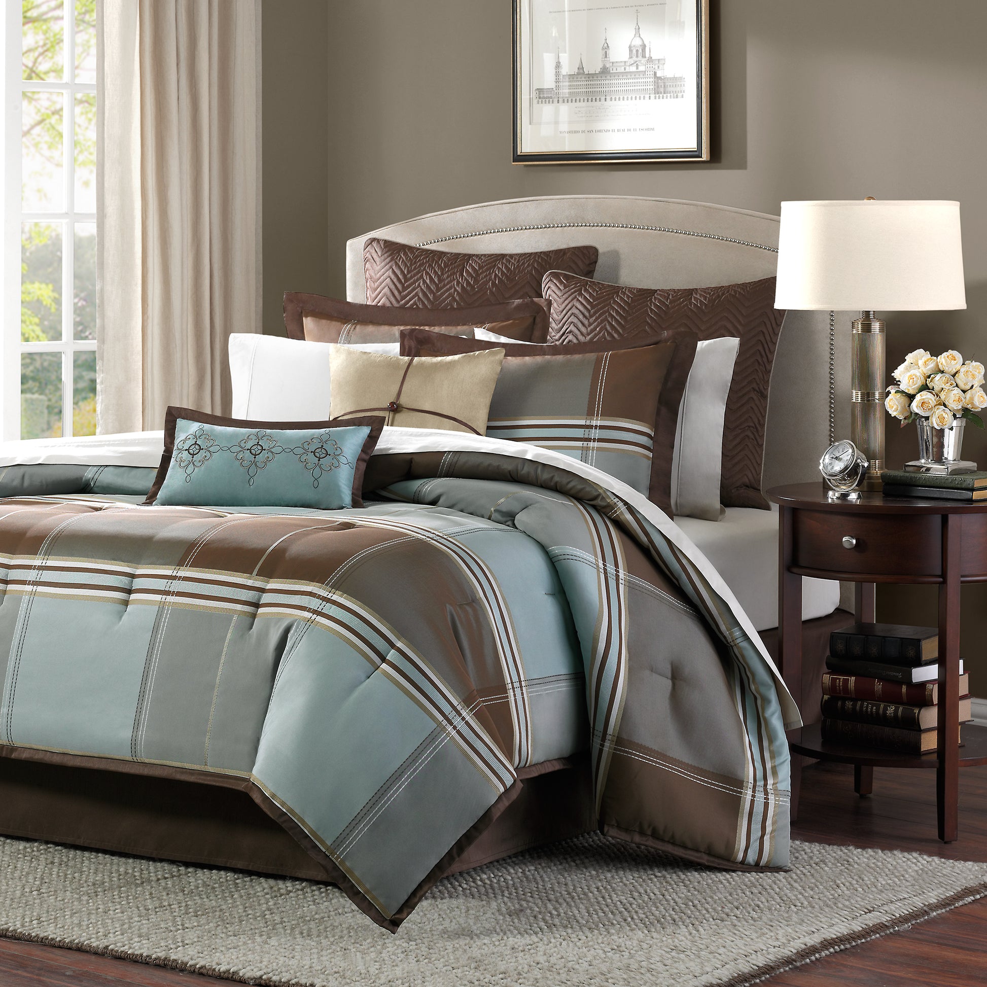 Madison Park 8 Piece Jaquard Comforter Set