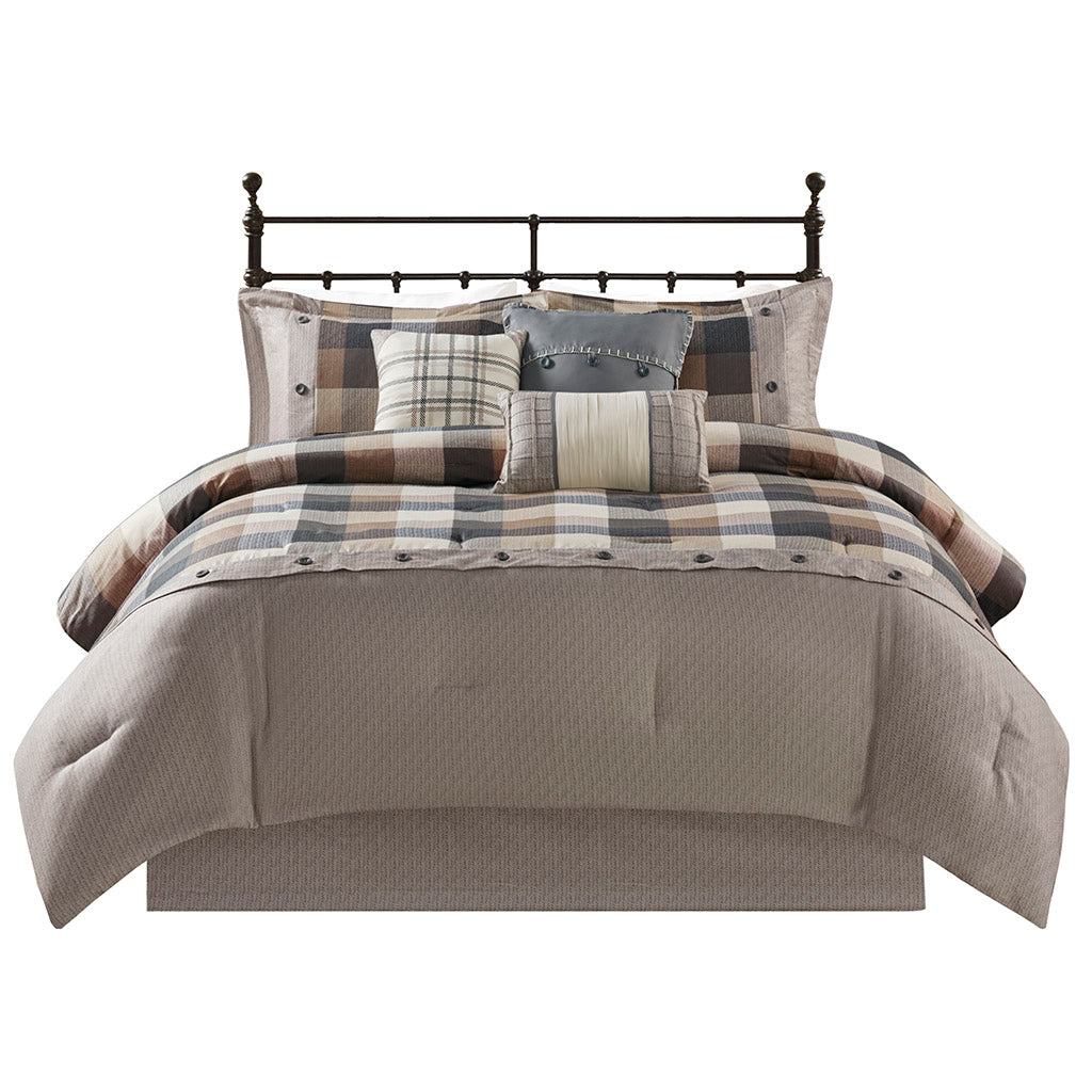 Madison Park 7 Piece Herringbone Comforter Set