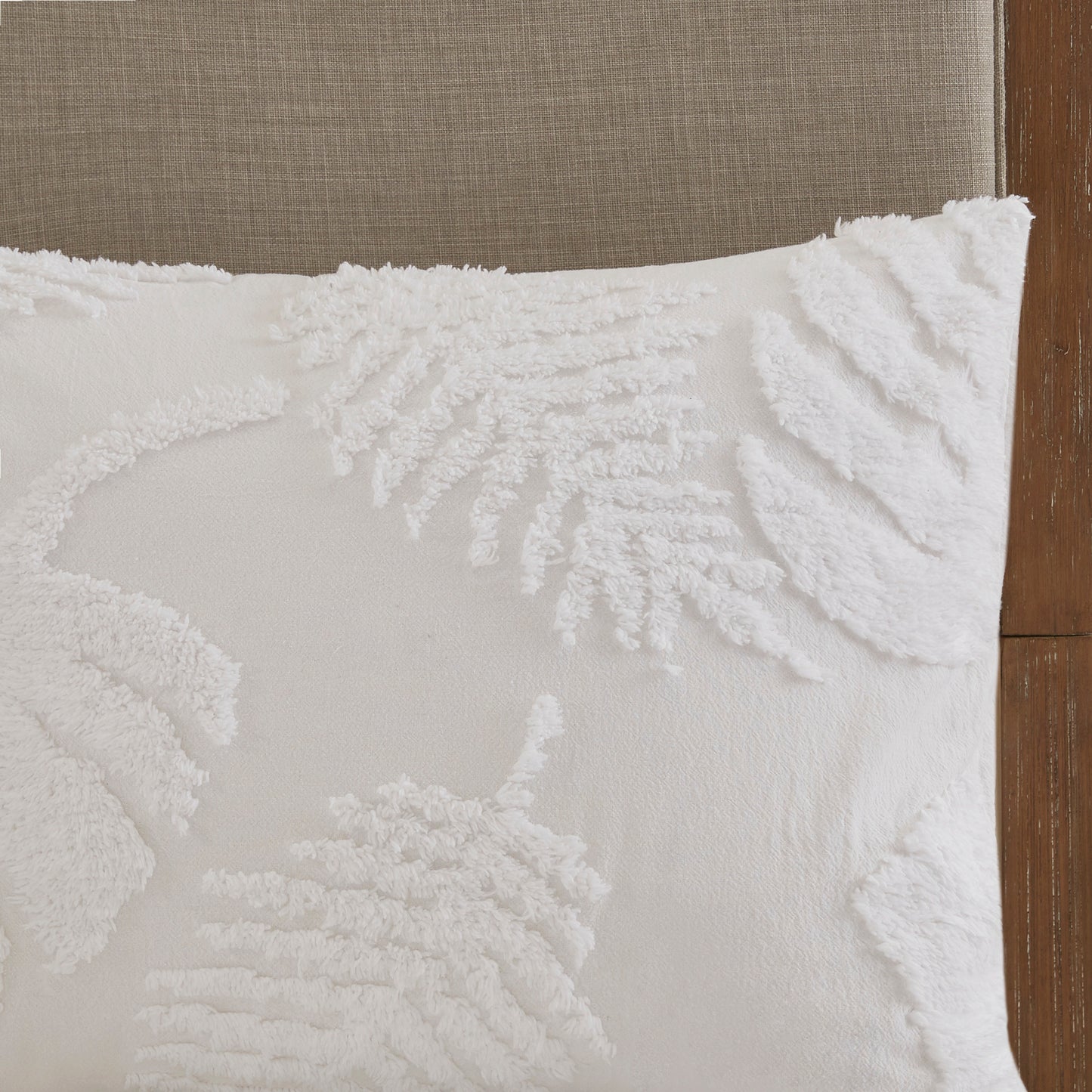 Madison Park 3 Piece Tufted Cotton Chenille Palm Duvet Cover Set