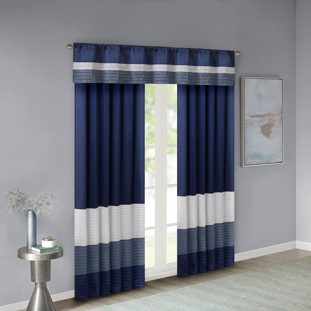 Madison Park Polyoni Pintuck Curtain Panel