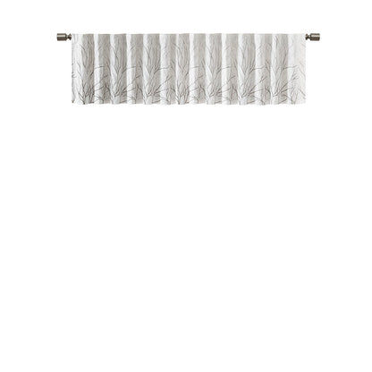 Madison Park Faux Silk Embroidered Window Valance