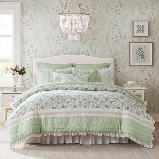 Madison Park 9 Piece Cotton Percale Comforter Set