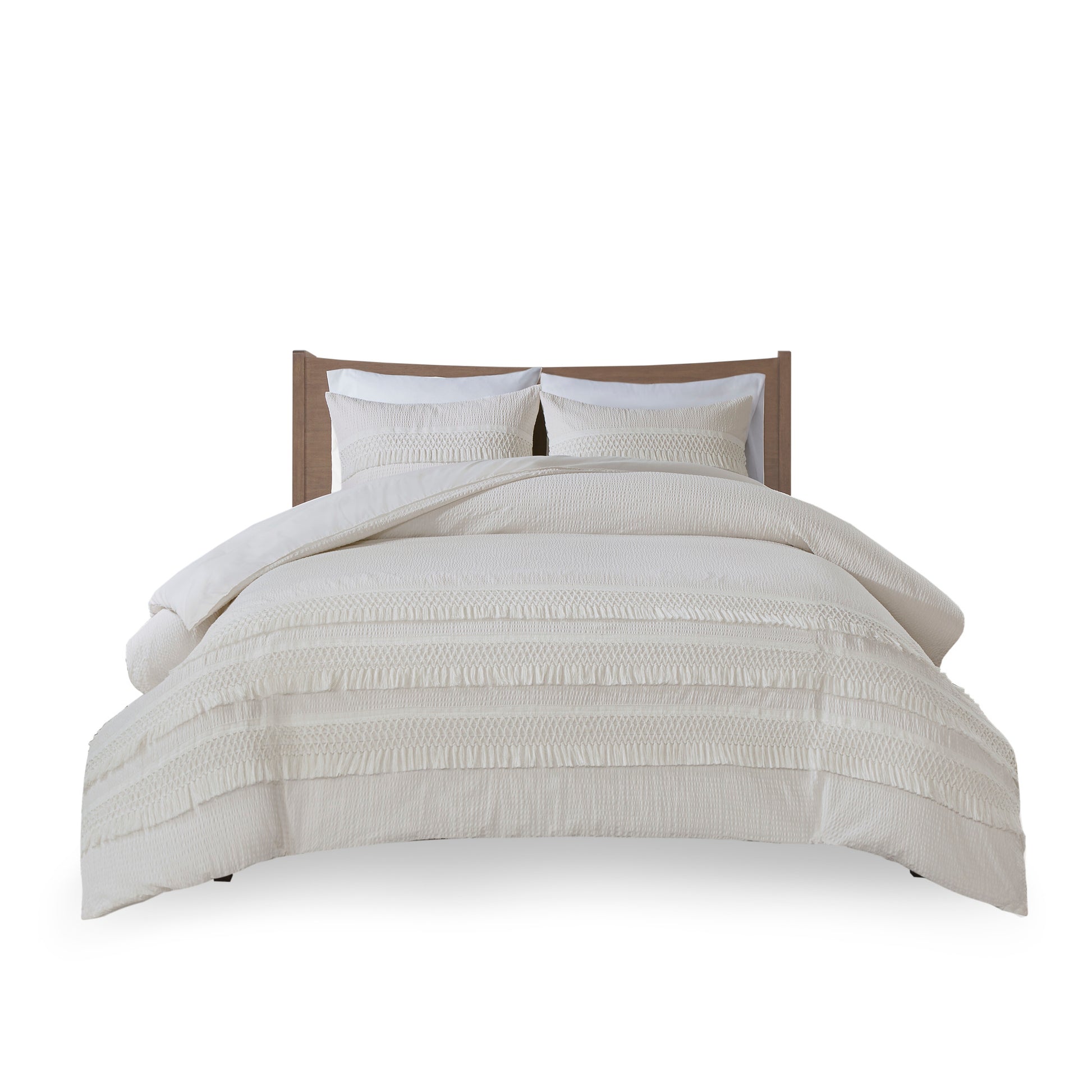 Madison Park 3 Piece Cotton Seersucker Duvet Cover Set