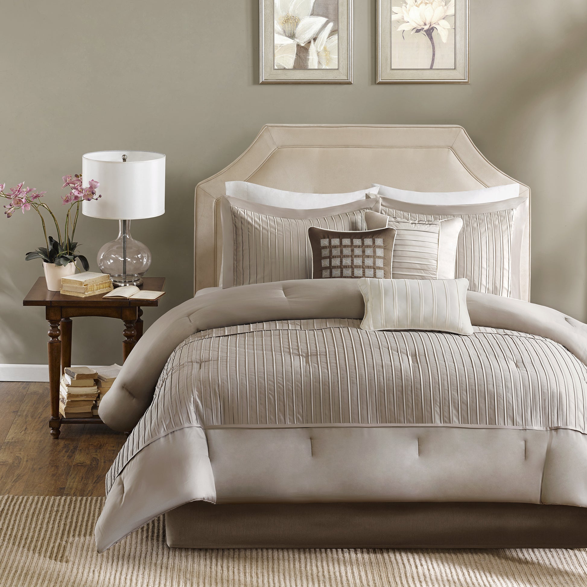 Madison Park 7 Piece Polyester Charmeuse Comforter Set