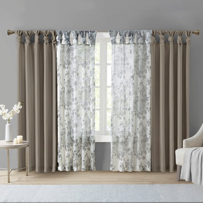 Madison Park Twist Tab Lined Window Curtain Panel