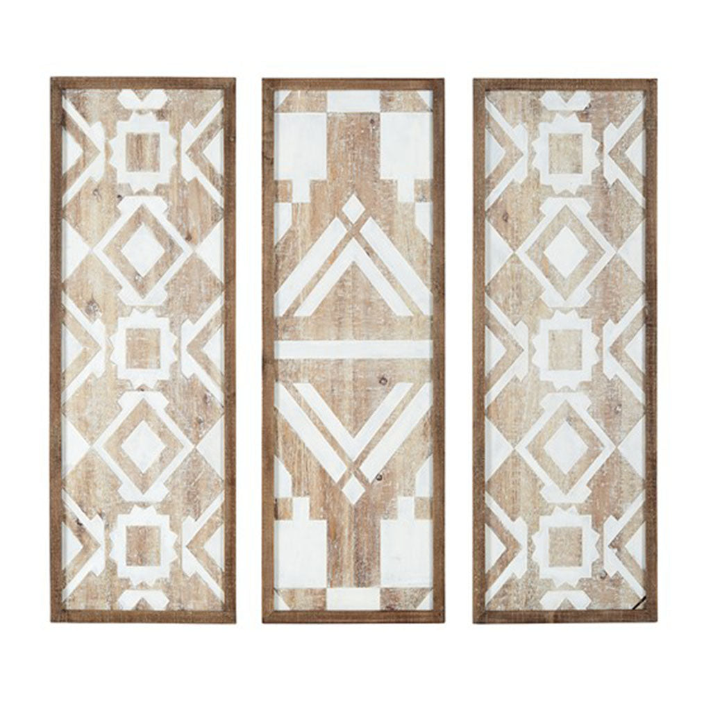 Madison Park Two-tone Geometric 3-piece Wood Wall Decor Set