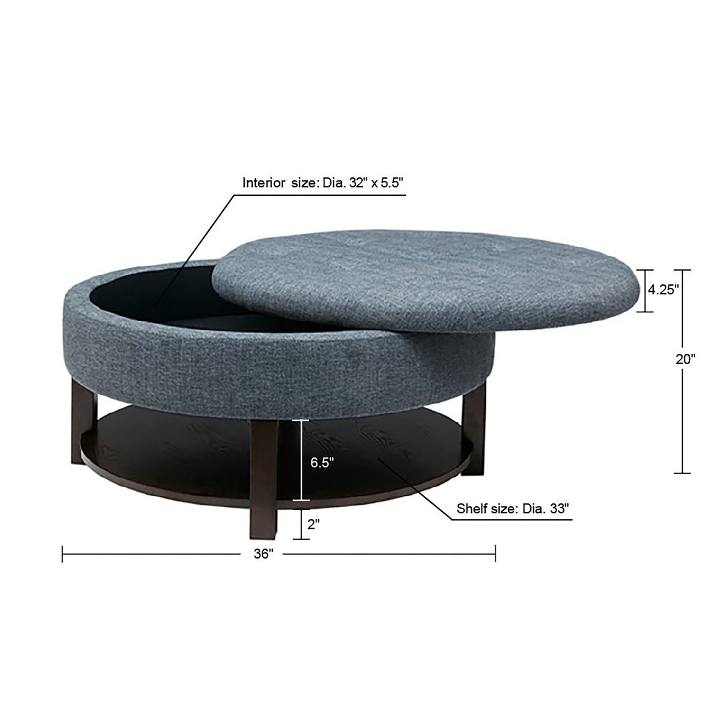 Madison Park Round Storage Ottoman