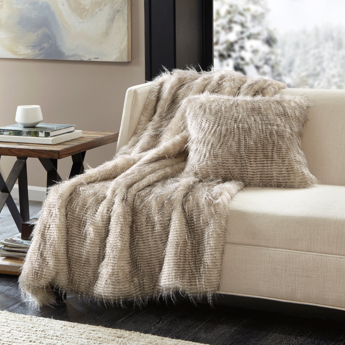 Madison Park Faux Fur Throw