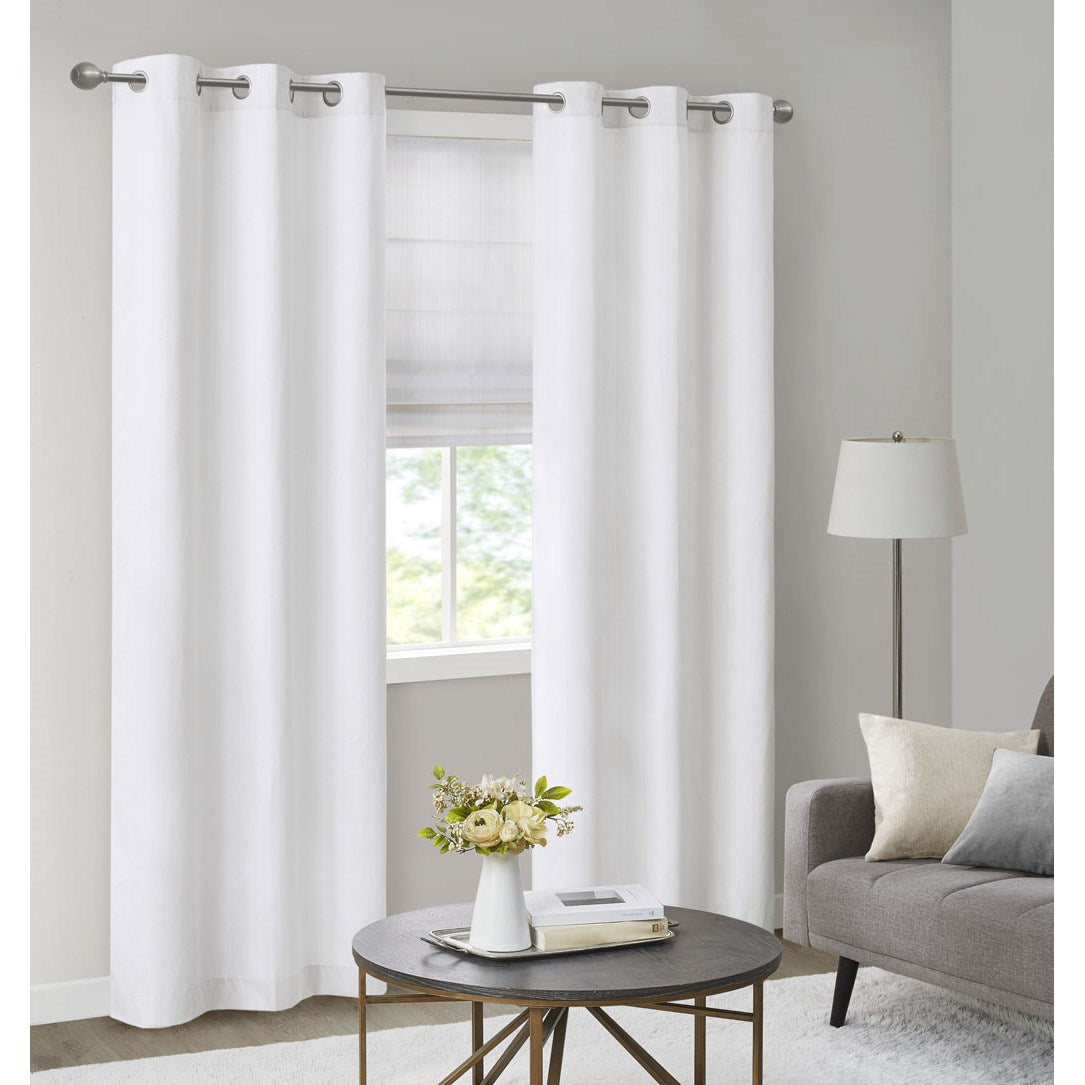 Madison Park Basketweave Room Darkening Curtain Panel Pair