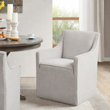Charlotte Upholstered Dining Arm Chair with Hidden Casters