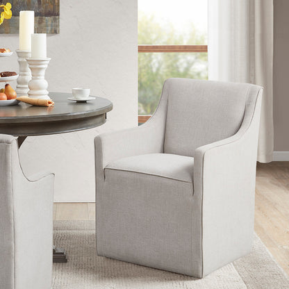 Madison Park Skirted Dining Arm Chair with Casters