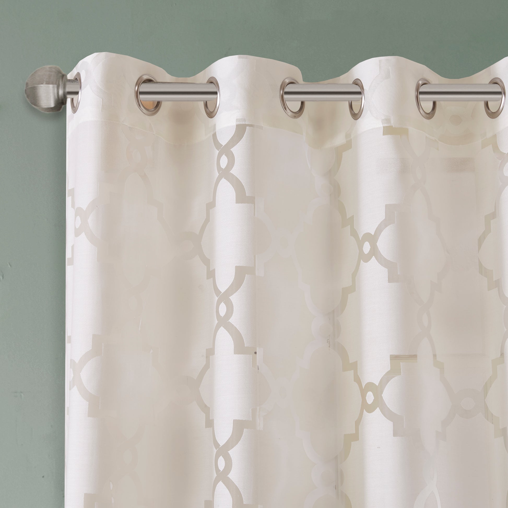 Madison Park Fretwork Burnout Sheer Curtain Panel