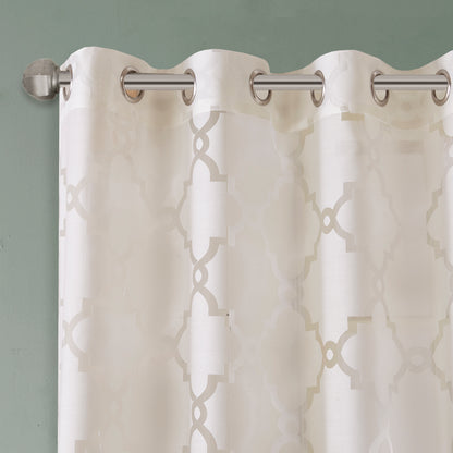 Madison Park Fretwork Burnout Sheer Curtain Panel