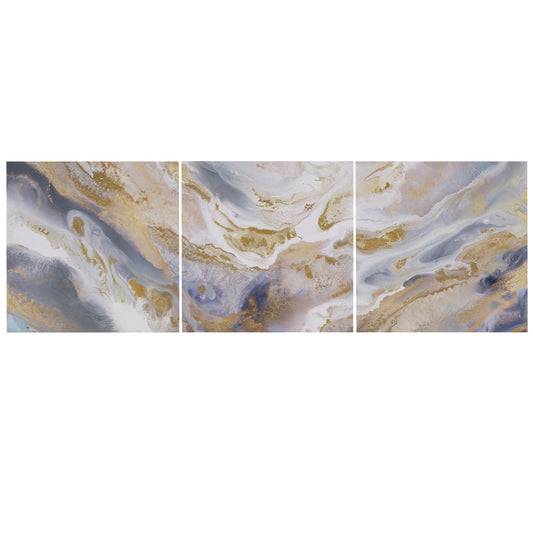 Madison Park Glitter and Gold Foil Abstract Triptych 3-piece Canvas Wall Art Set