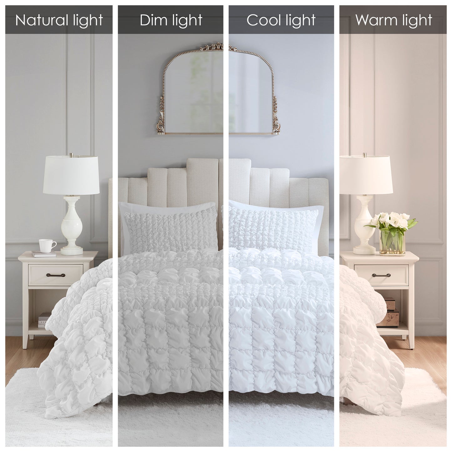 Madison Park 3 Piece Stripe Ruched Comforter Set