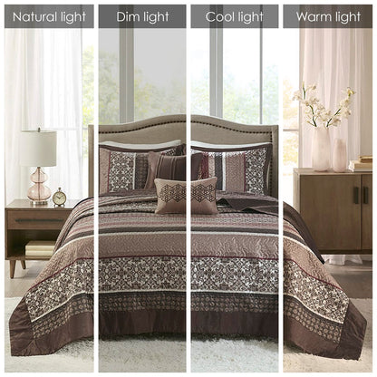 Madison Park 5 Piece Reversible Jacquard Bedspread Set