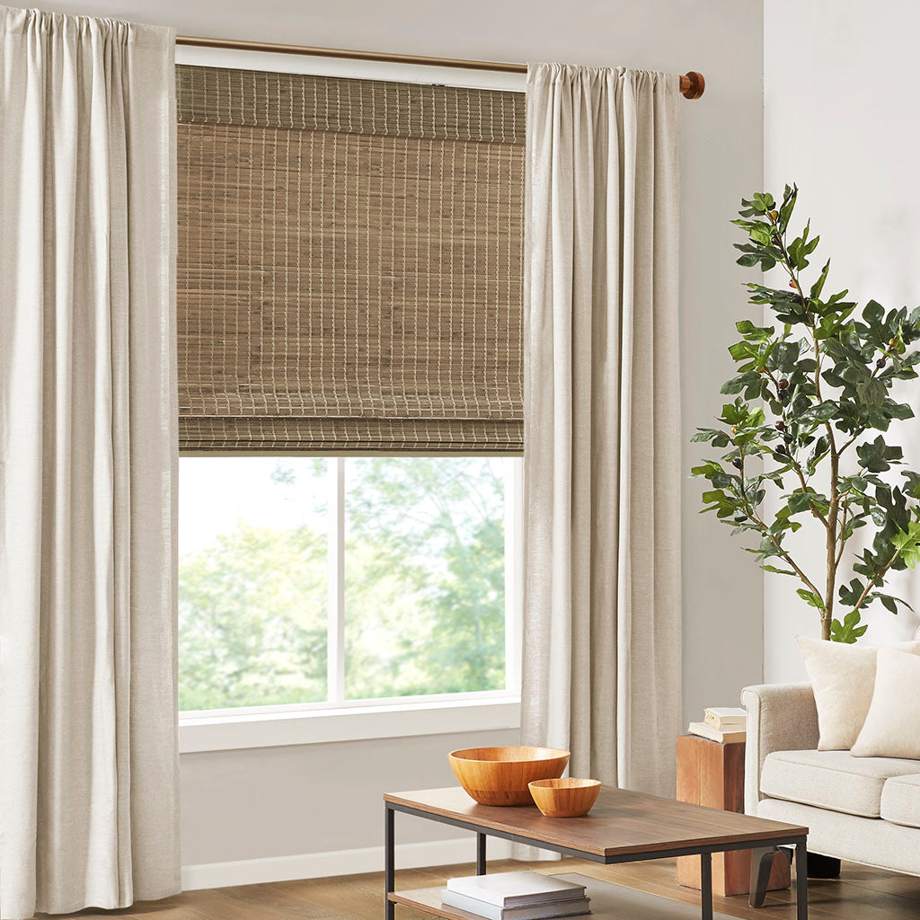 Madison Park Bamboo Light Filtering Roman Shade 64"L