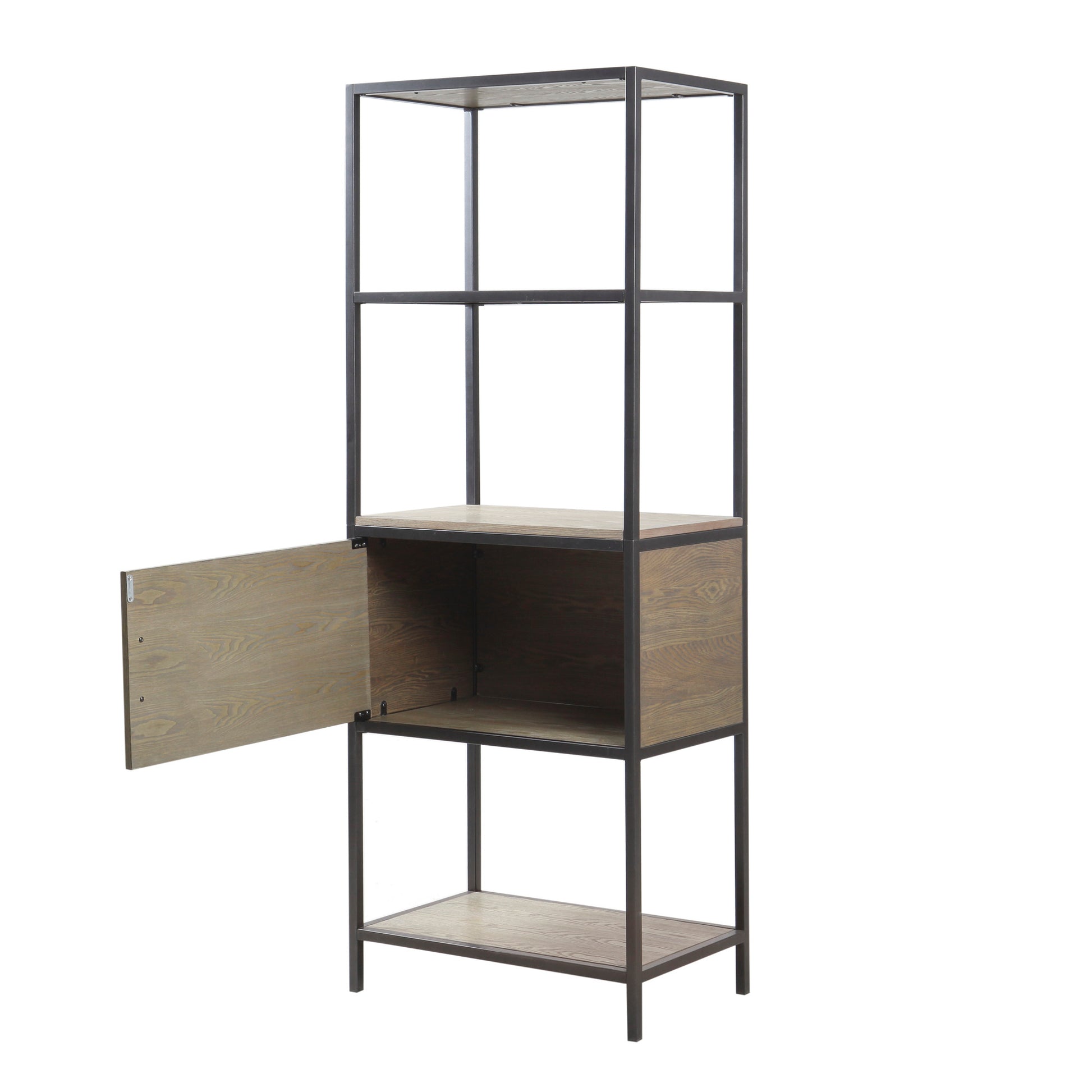 Madison Park 3-Shelf Bookcase with Storage Cabinet