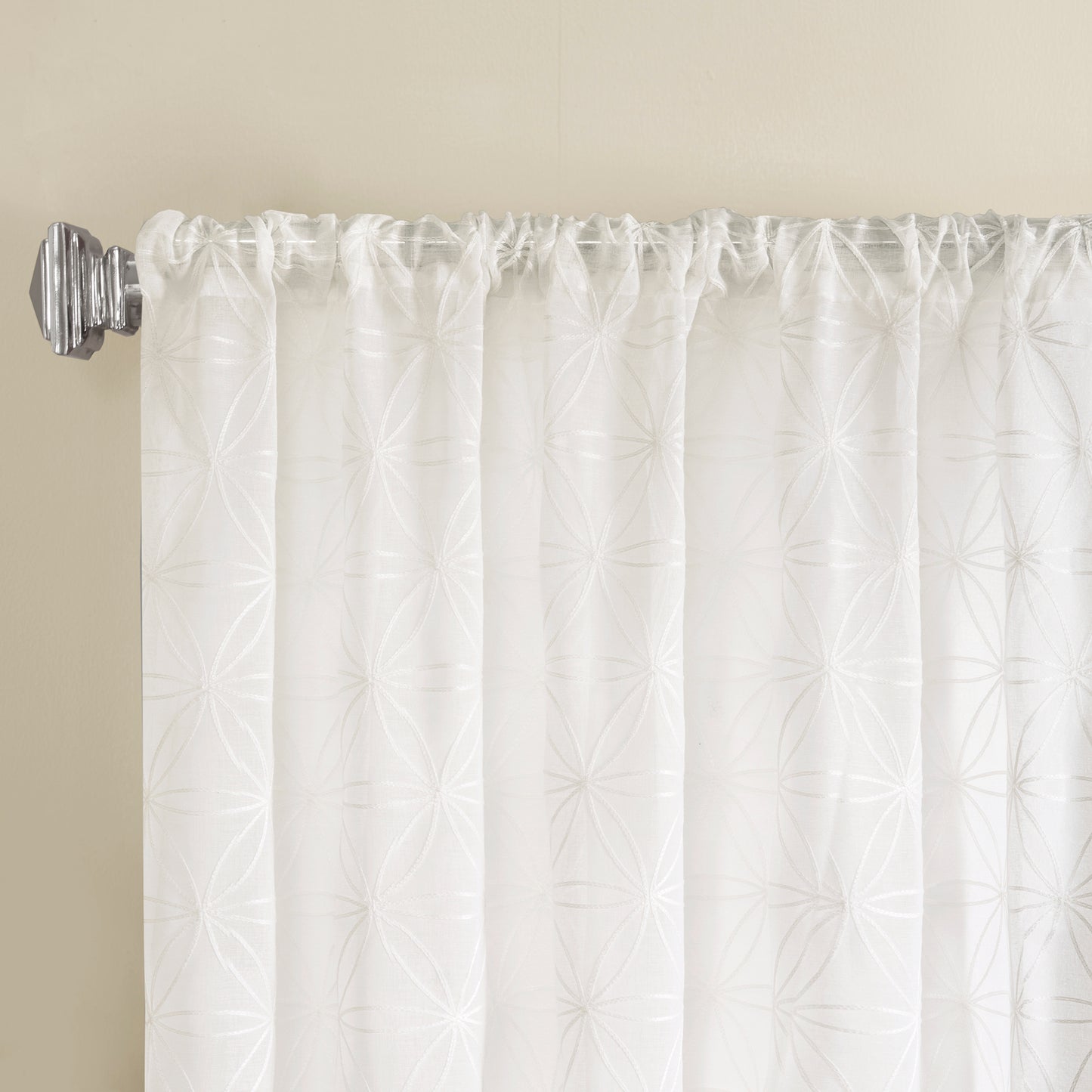 Madison Park Sheer Embroidered Window Valance