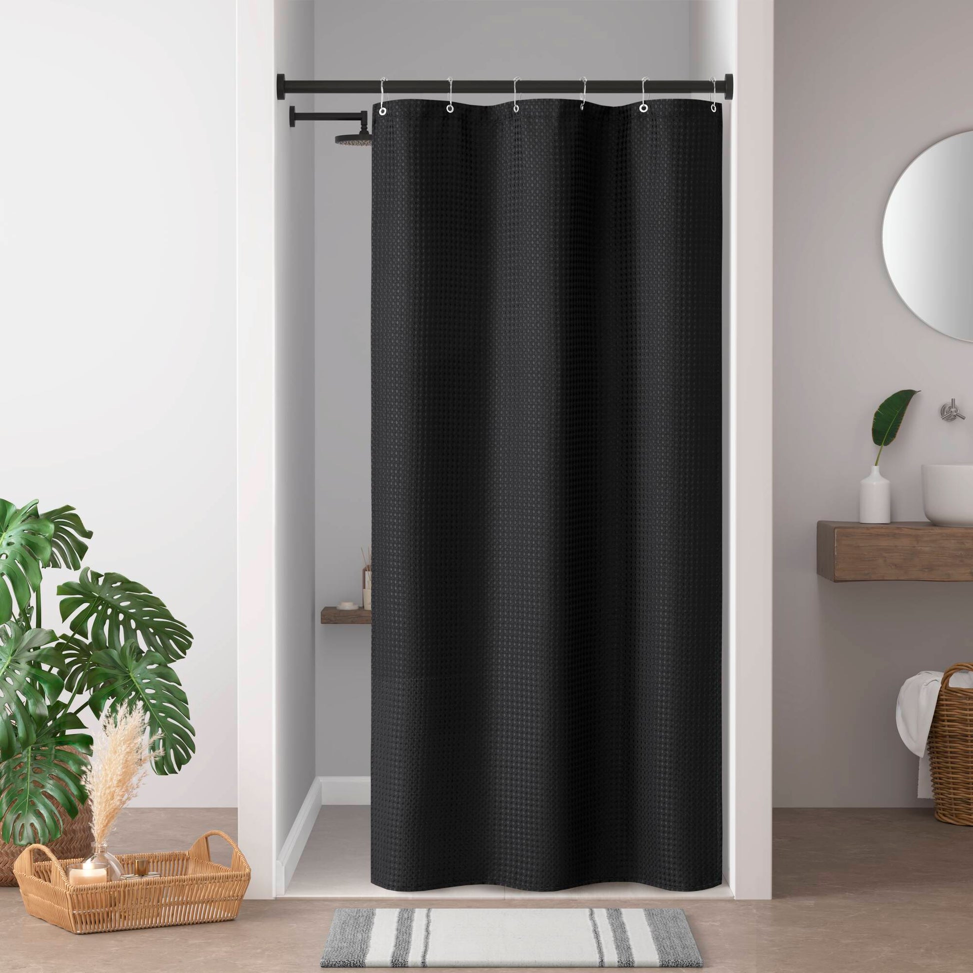 Madison Park Waffle Shower Curtain