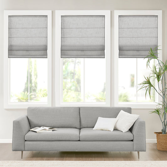 Madison Park Linen Blend Light Filtering Cordless Roman Shade