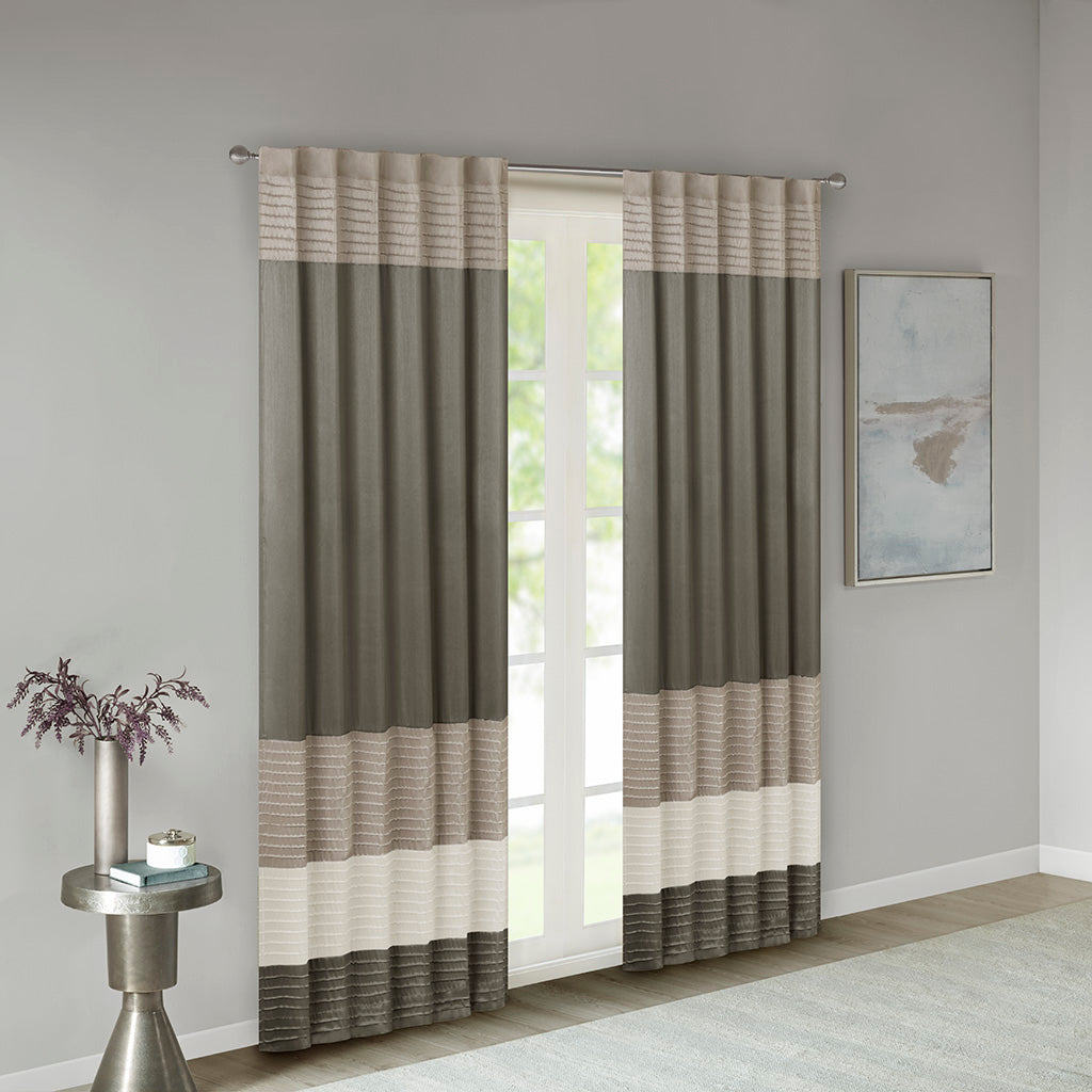 Madison Park Polyoni Pintuck Curtain Panel