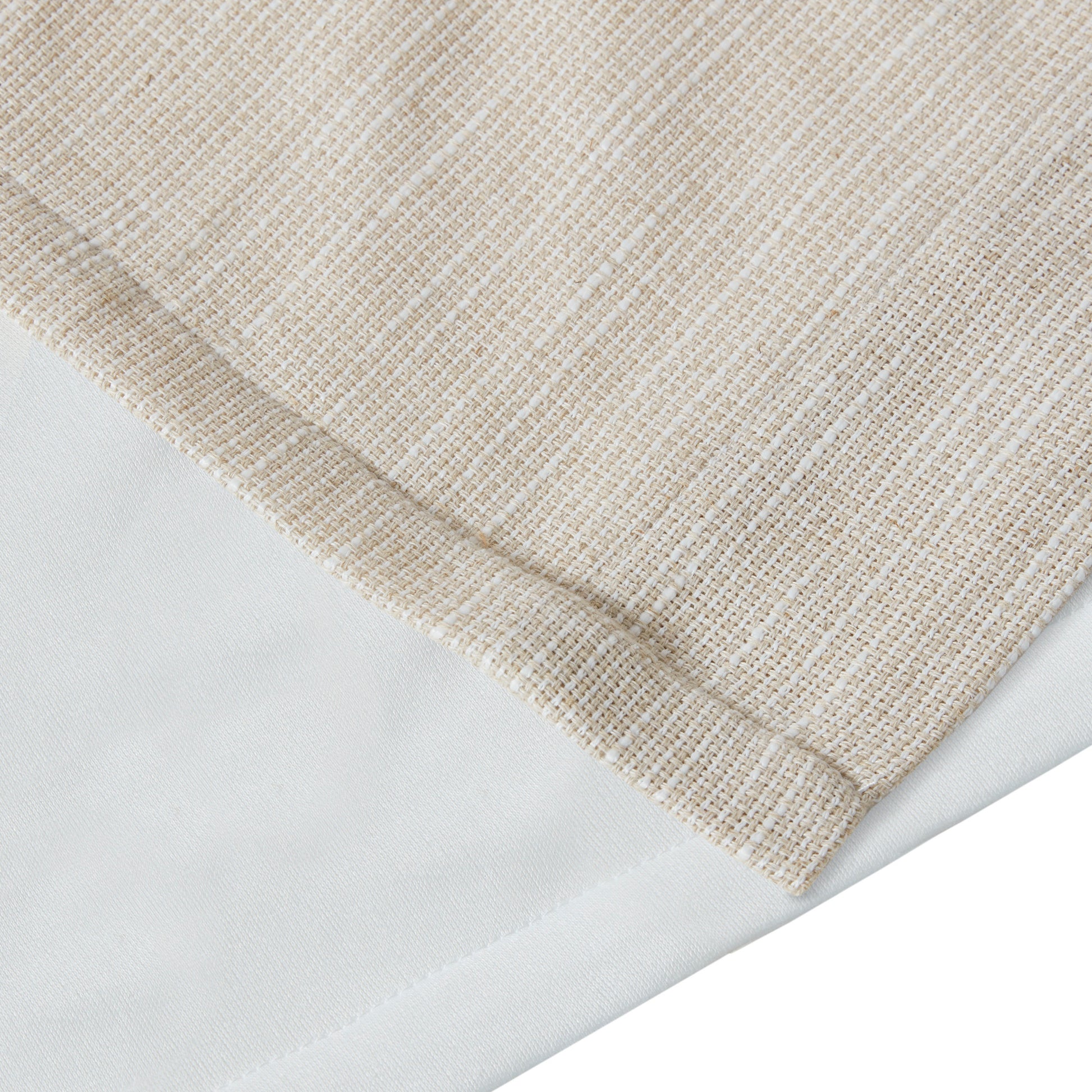 Madison Park Faux Linen Rod Pocket and Back Tab Fleece Lined Curtain Panel