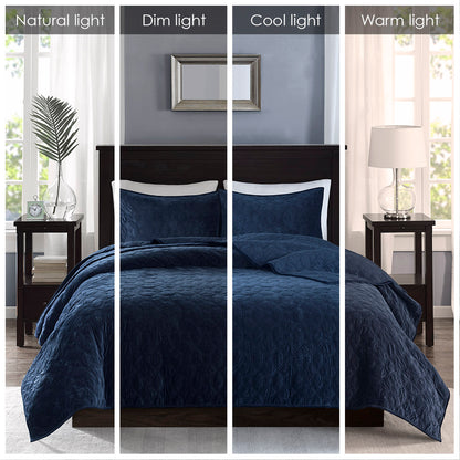 Madison Park 3 Piece Velvet Quilt Set