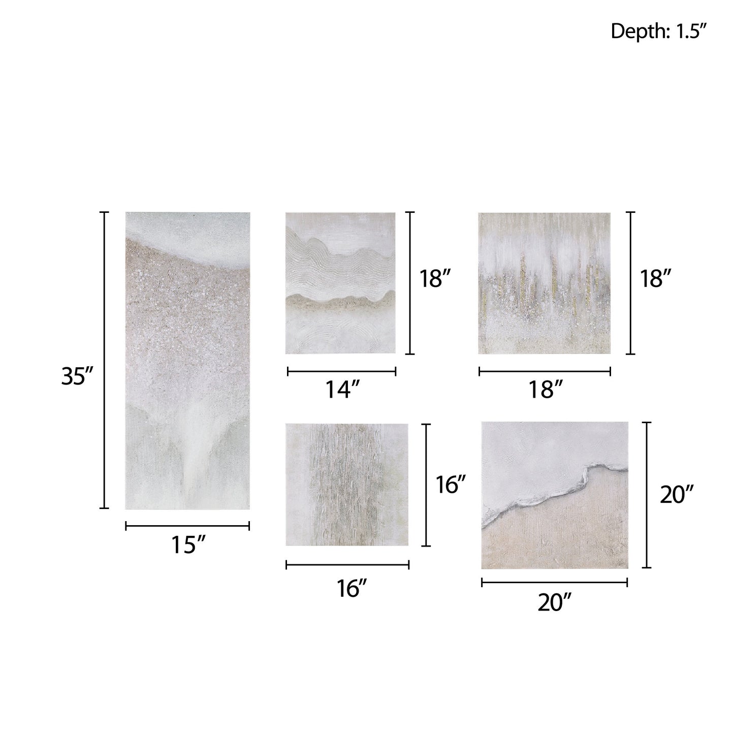 Madison Park Hand Embellished Abstract 5-piece Gallery Canvas Wall Art Set