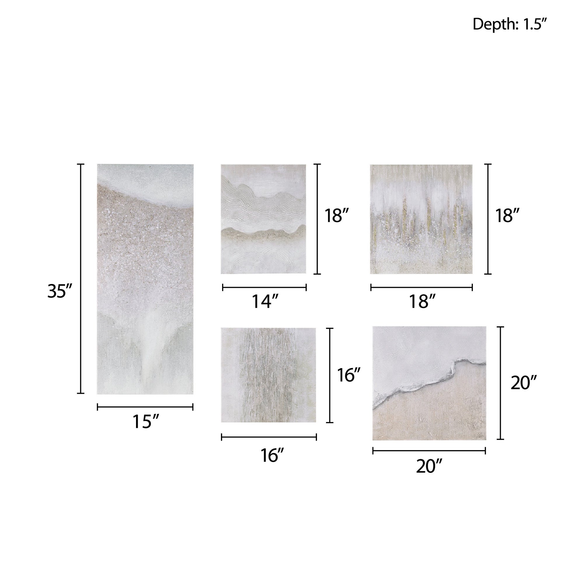 Madison Park Hand Embellished Abstract 5-piece Gallery Canvas Wall Art Set
