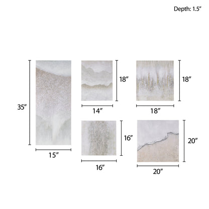 Madison Park Hand Embellished Abstract 5-piece Gallery Canvas Wall Art Set