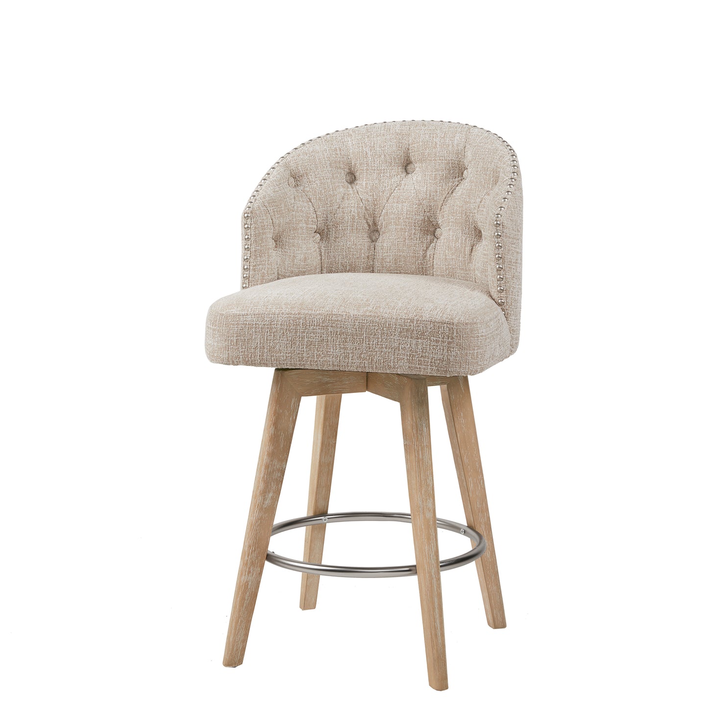 Madison Park Upholstered 360 Degree Swivel Counter Stool 26" H