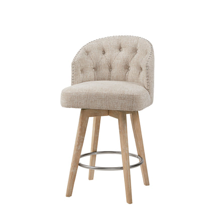 Madison Park Upholstered 360 Degree Swivel Counter Stool 26" H