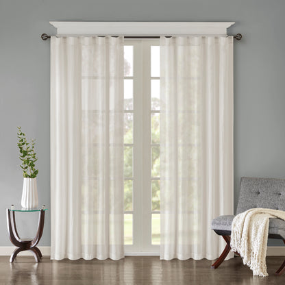 Madison Park Solid Crushed Curtain Panel Pair