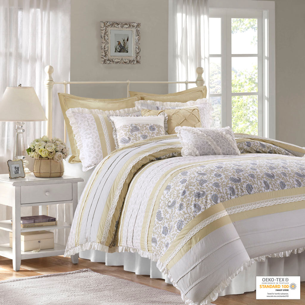 Madison Park 9 Piece Cotton Percale Comforter Set