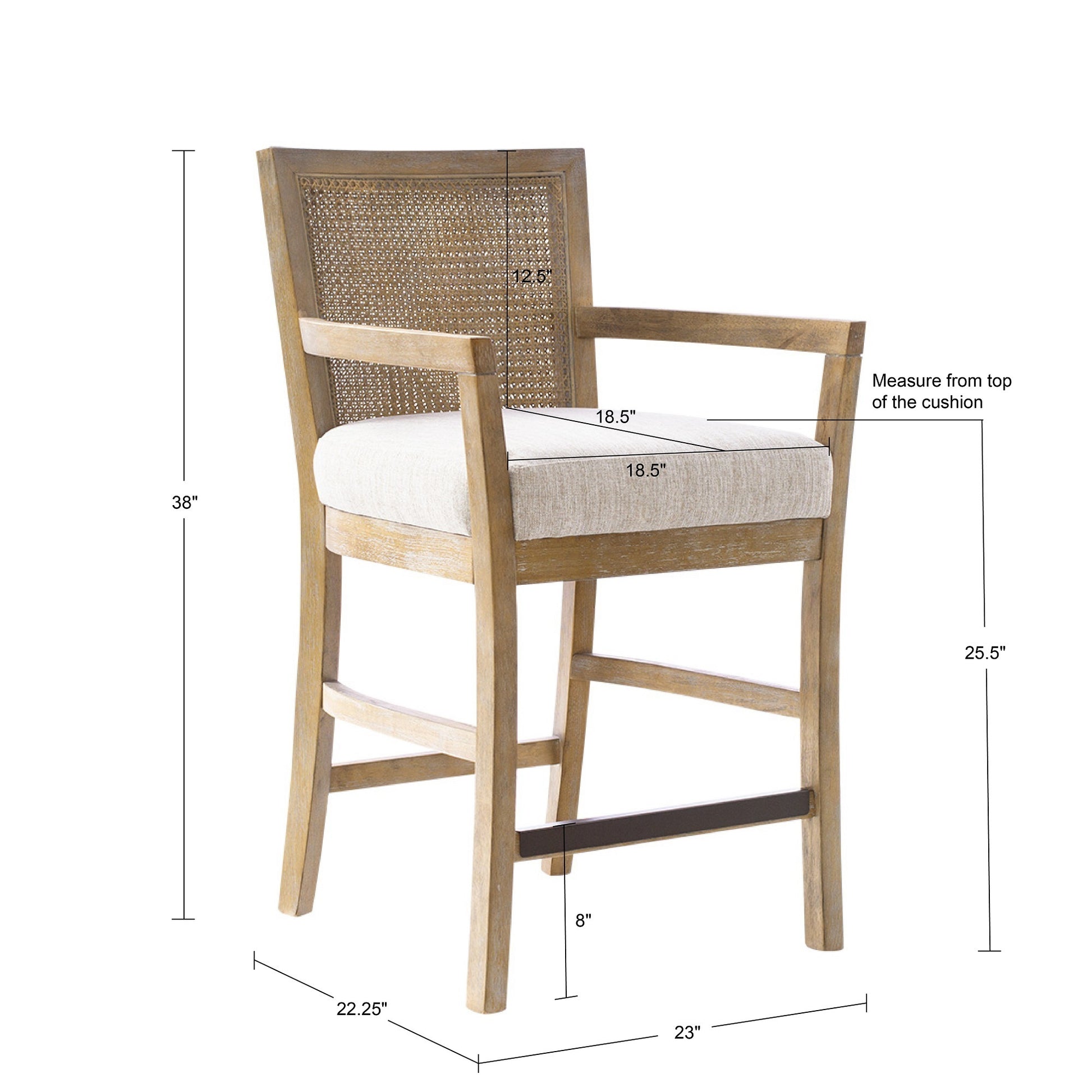 Madison Park Cane Back Counter Stool