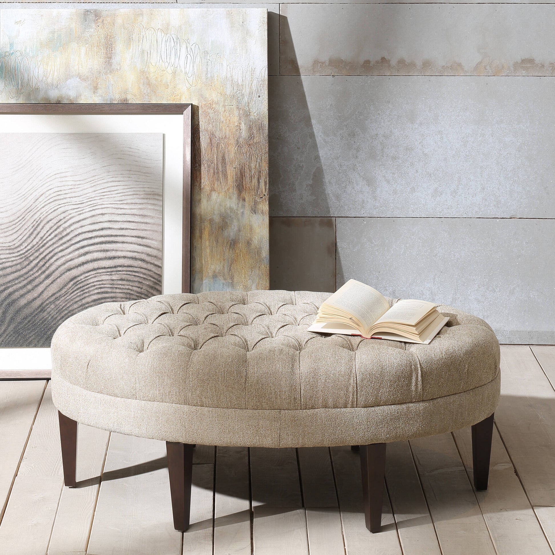 Madison Park Surfboard Tufted Ottoman