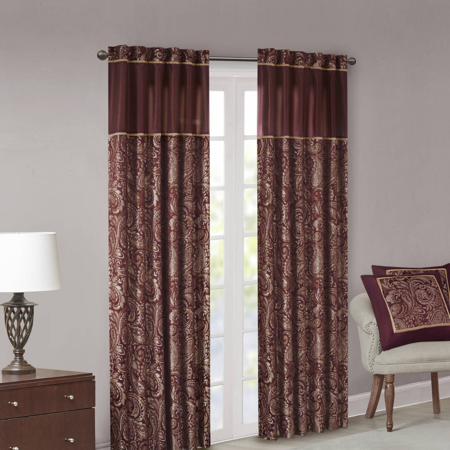 Madison Park Jacquard Curtain Panel Pair