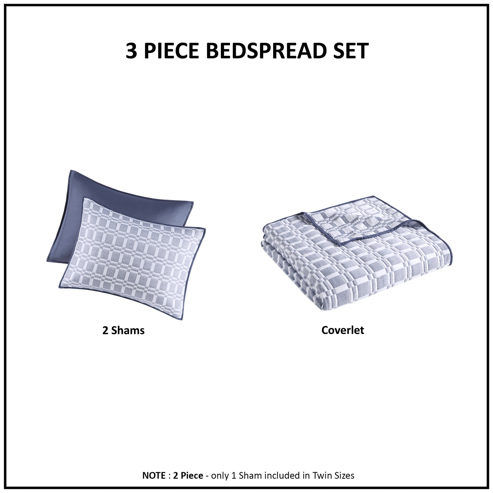 Madison Park 3 Piece Reversible Matelasse Coverlet Set