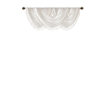 Madison Park Faux Silk Waterfall Embellished Valance