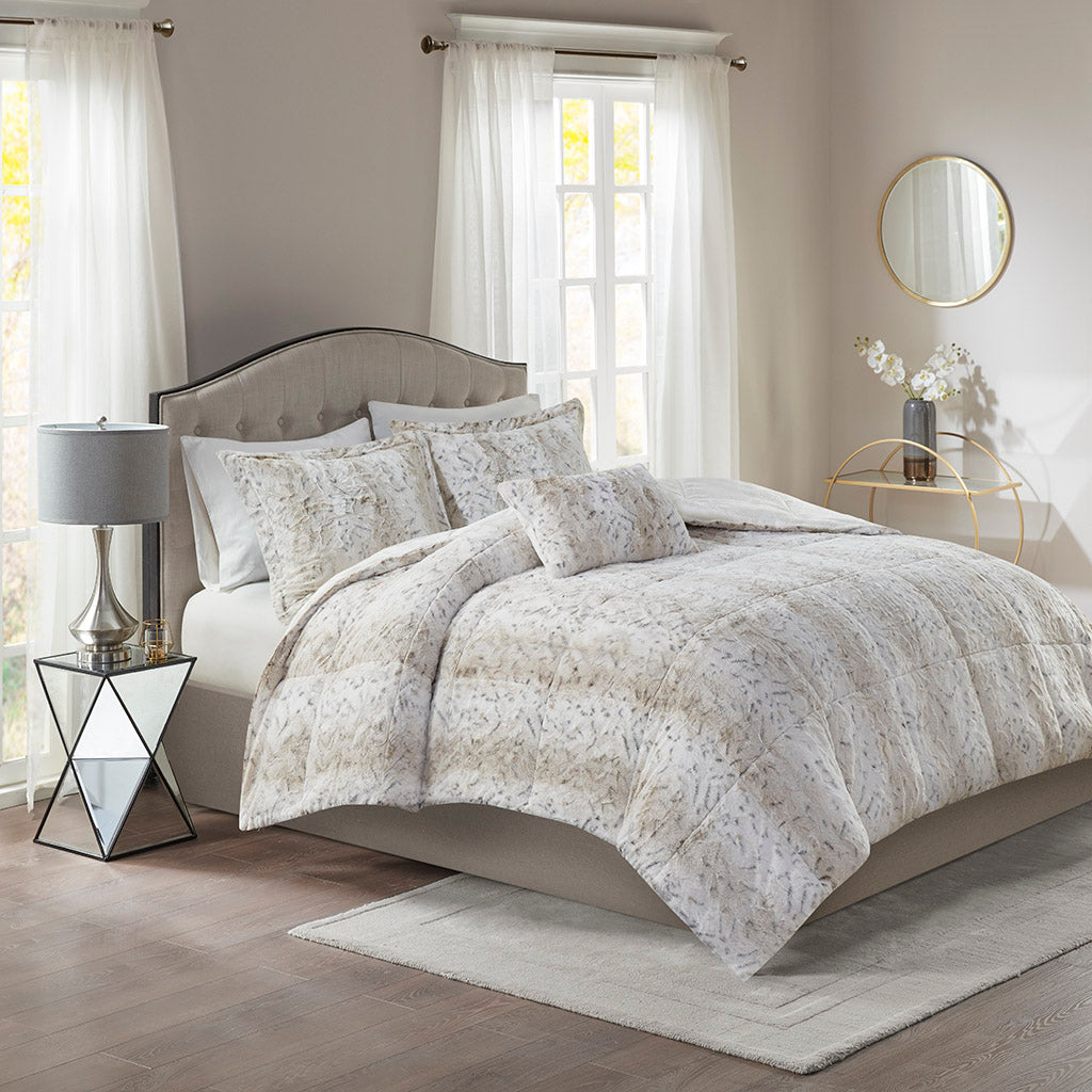 Madison Park 4PC Faux Fur Comforter Set