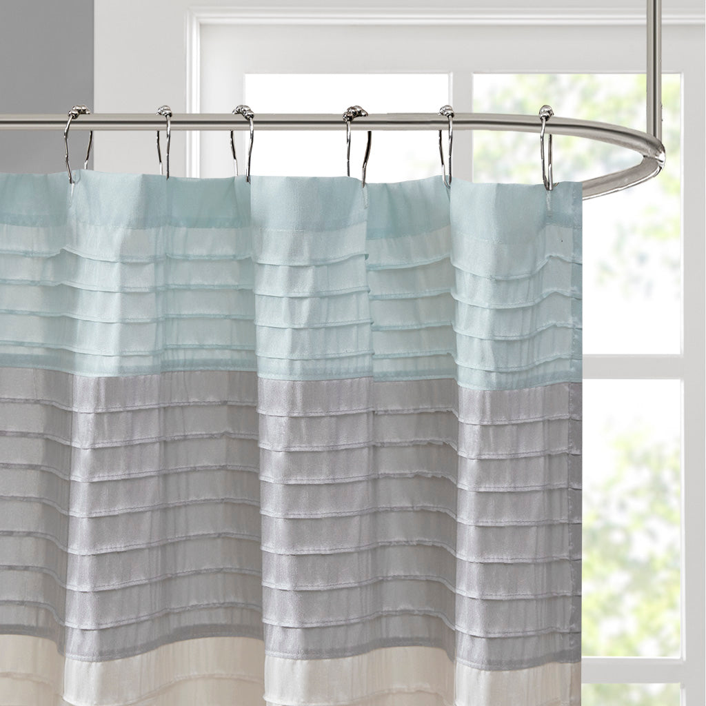 Madison Park Faux Silk Shower Curtain