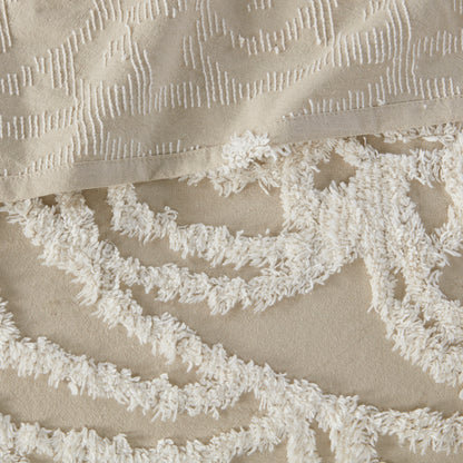 Madison Park Tufted Cotton Chenille Medallion Fringe Coverlet Mini Set