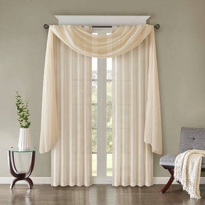 Madison Park Solid Crushed Curtain Panel Pair