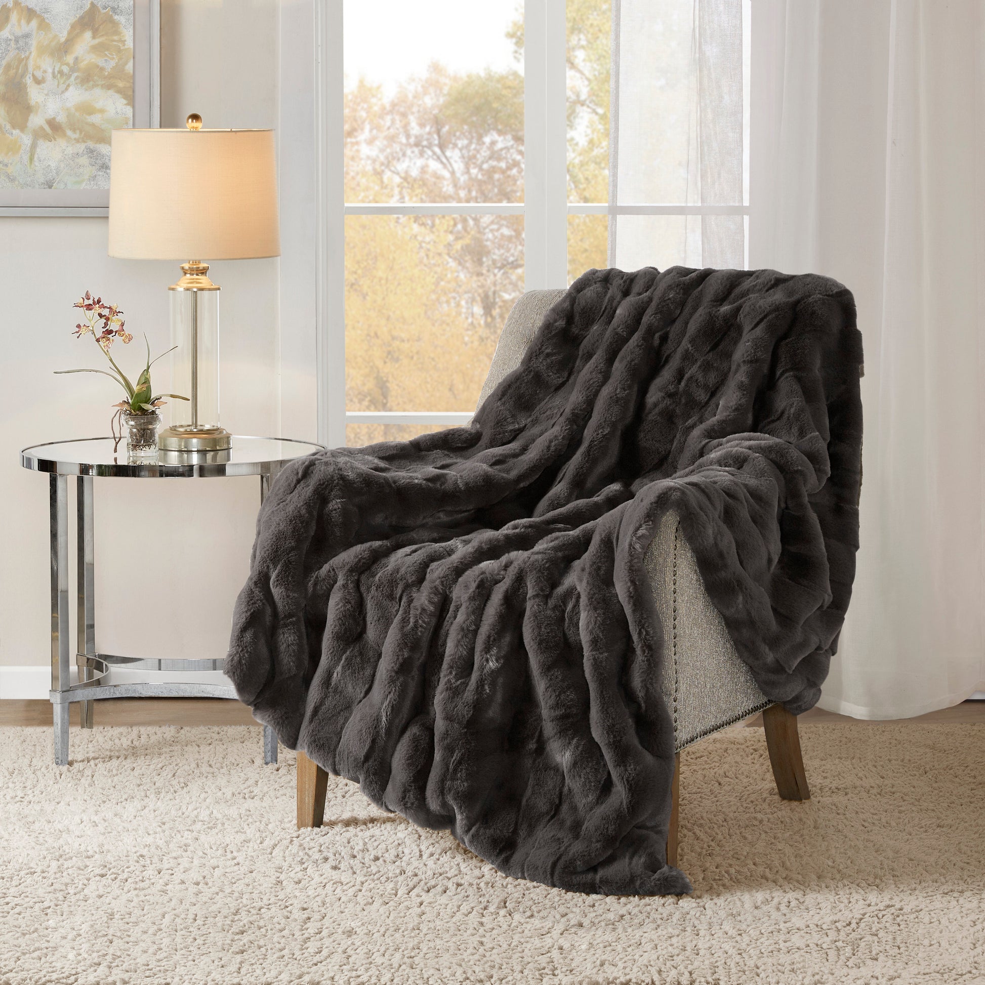 Madison Park Faux Fur Throw