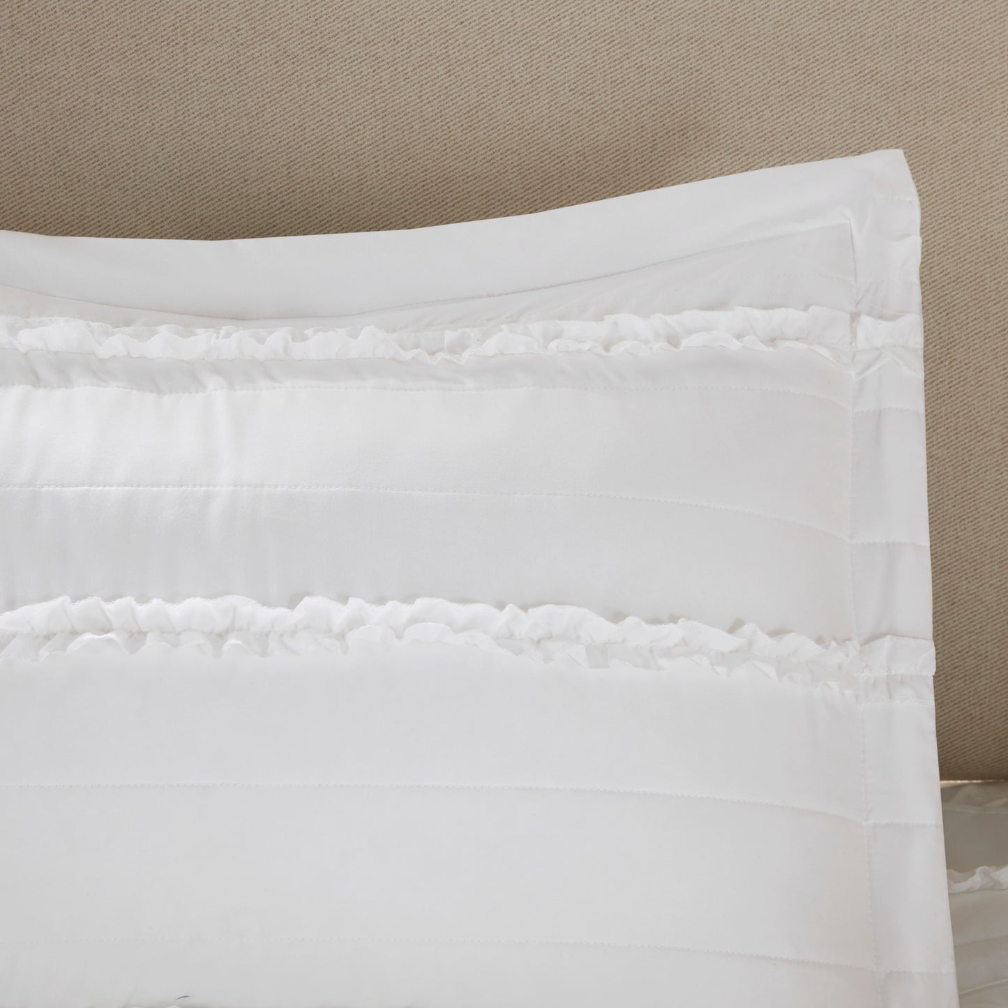 Madison Park 4 Piece Microfiber Reversible Ruffle Quilt Set with Throw Pillow
