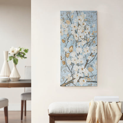 Madison Park Gold Foil and Hand Embellished Floral Canvas Wall Art
