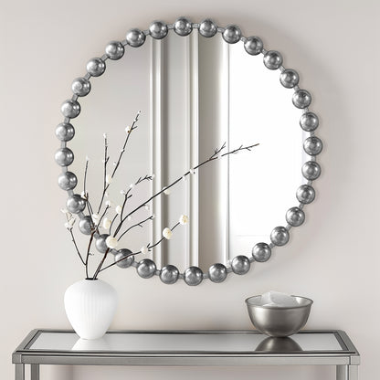 Madison Park Signature Beaded Round Wall Mirror 27"D