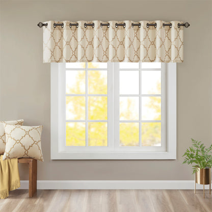 Madison Park Fretwork Print Grommet Top Window Valance