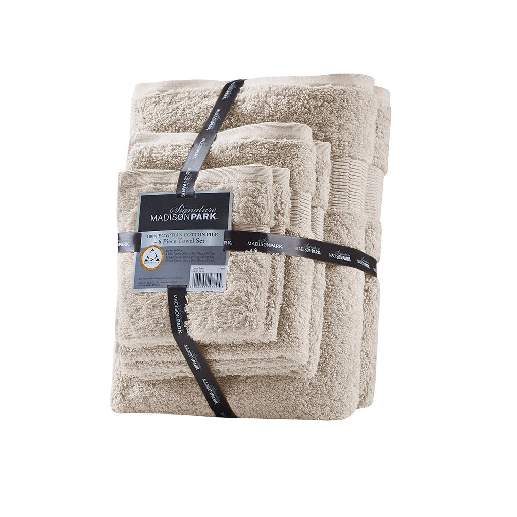 Madison Park Signature 100% Egyptian Cotton 6 Piece Towel Set